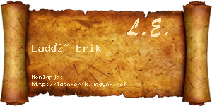 Ladó Erik névjegykártya