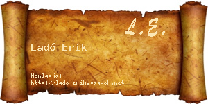 Ladó Erik névjegykártya